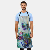 ハミングバードガーデン絵画抽象芸術 エプロン (着用した状態)