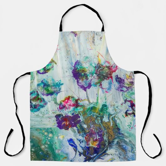 ハミングバードガーデン絵画抽象芸術 エプロン (正面)