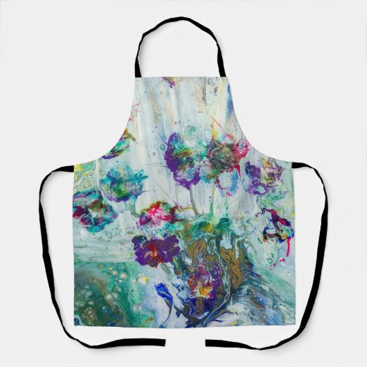 ハミングバードガーデン絵画抽象芸術 エプロン (正面)