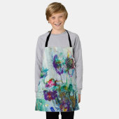 ハミングバードガーデン絵画抽象芸術 エプロン (着用した状態)