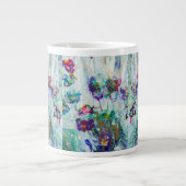 ハミングバードガーデン絵画抽象芸術 ジャンボコーヒーマグカップ (正面)