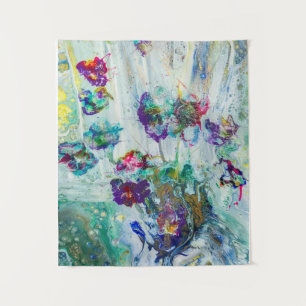 ハミングバードガーデン絵画抽象芸術 タペストリー