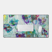 ハミングバードガーデン絵画抽象芸術 デスクマット (キーボード&マウス)