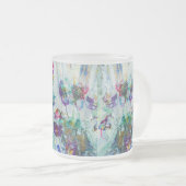 ハミングバードガーデン絵画抽象芸術 フロストグラスマグカップ (正面右)
