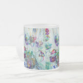 ハミングバードガーデン絵画抽象芸術 フロストグラスマグカップ (正面左)