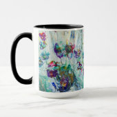 ハミングバードガーデン絵画抽象芸術 マグカップ (左)