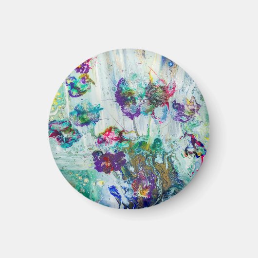 ハミングバードガーデン絵画抽象芸術 マグネット (正面)