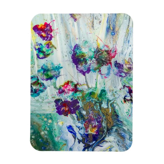 ハミングバードガーデン絵画抽象芸術 マグネット (縦)