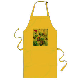 ハミングバードガーデン絵画抽象芸術 ロングエプロン