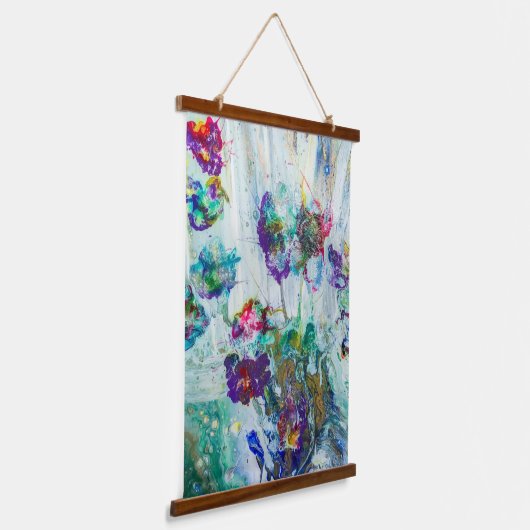 ハミングバードガーデン絵画抽象芸術 吊り下げ型タペストリー (傾斜あり)