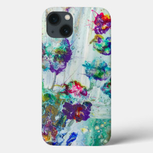ハミングバードガーデン絵画抽象芸術 iPhone 13ケース