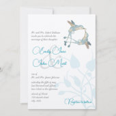 ハミングバードキスヴィンテージラブバードウェディング 招待状 (正面)