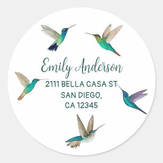 ハミングバードクラシックズラウンドステッカー ラウンドシール (正面)