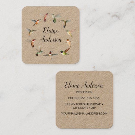 ハミングバードクラフトスクエアビジネスカード スクエア名刺 (正面/裏面)