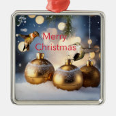 ハミングバードクリスマスカード メタルオーナメント (正面)