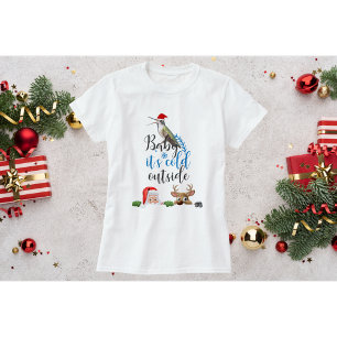 ハミングバードクリスマスシャツ – ベビー外は寒い Tシャツ