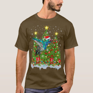 ハミングバードクリスマスライツサンタハミングバードクリストマ Tシャツ