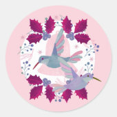 ハミングバードクリスマス ラウンドシール (正面)