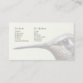 ハミングバードクローズアップ 名刺 (裏面)