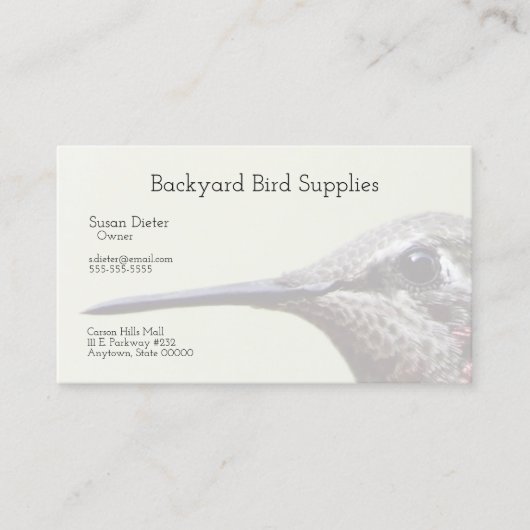 ハミングバードクローズアップ 名刺 (正面)