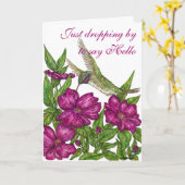 ハミングバードグリーティング カード (黄色い花)