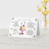 ハミングバードケーキレシピカード カード (黄色い花)