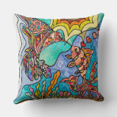 ハミングバードゴールドフィッシュリフレクションアート装飾用クッション クッション (裏面)