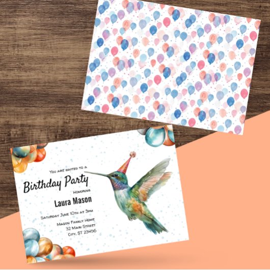 ハミングバードサマー自然ガーデンバースデーパーティー 招待状