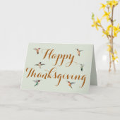 ハミングバードサンクスギビングカード カード (黄色い花)