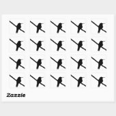 ハミングバードシルエット スクエアシール (シート)