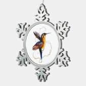 ハミングバードスプラッシュ スノーフレークピューターオーナメント (右)