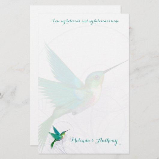 ハミングバードスワール文房具 便箋 (正面/裏面)