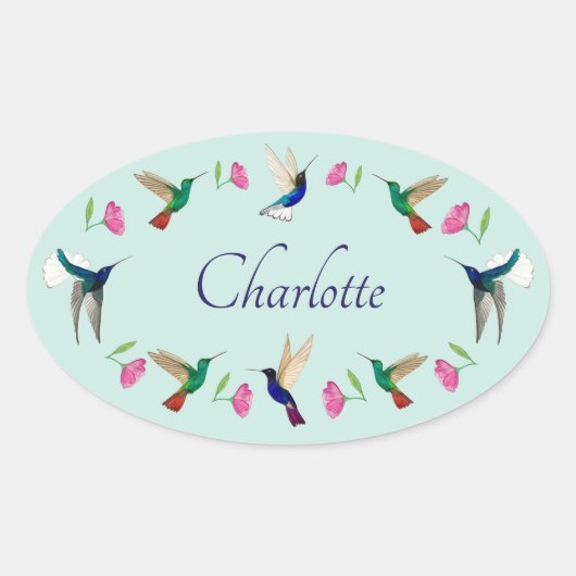 ハミングバードズ名 楕円形シール (正面)