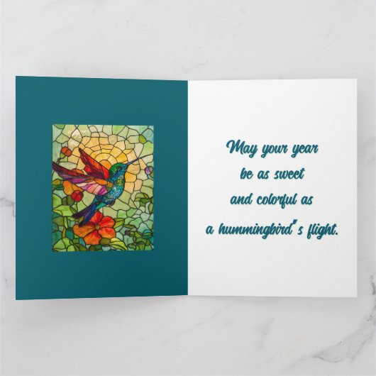 ハミングバードティファニースタイル窓 カード (内部)