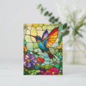 ハミングバードティファニースタイル窓 シーズンポストカード (スタンド正面)