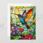 ハミングバードティファニースタイル窓 シーズンポストカード (正面/裏面)
