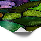 ハミングバードティファニースタイル窓 ポスター (コーナー)