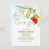 ハミングバードティーカップフローラ 招待状 (正面/裏面)