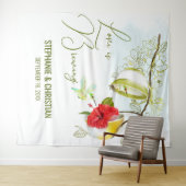 ハミングバードティーパーティーブライダルシャワー背景 タペストリー (インサイチュ(横))