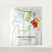 ハミングバードティーパーティーブライダルシャワー背景 タペストリー (正面)