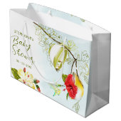 ハミングバードティーパーティーベビーシャワー ラージペーパーバッグ (裏面アングル)