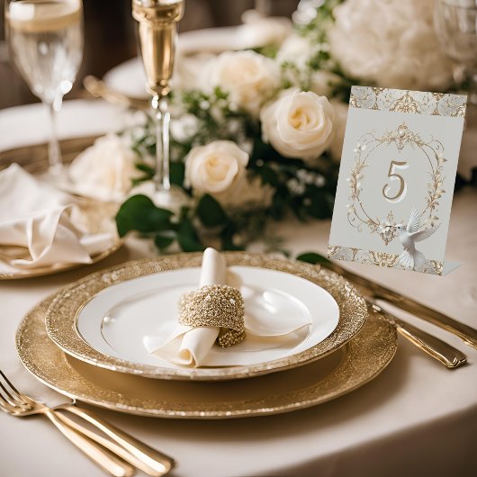 ハミングバードテファンシーーブル番号（白） 台座サイン