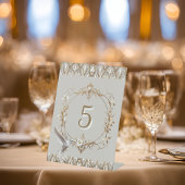 ハミングバードテーブル番号（白） 台座サイン