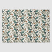 ハミングバードデコップオレンジフローラヴィンテージ白 薄葉紙 (正面)