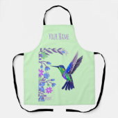 ハミングバードデザイン植物花鳥愛好家 エプロン (正面)