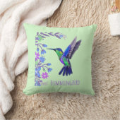 ハミングバードデザイン植物花鳥愛好家 クッション (ブランケット)