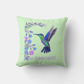 ハミングバードデザイン植物花鳥愛好家 クッション (正面)
