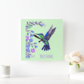 ハミングバードデザイン植物花鳥愛好家 スクエア壁時計 (ホーム)