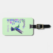 ハミングバードデザイン植物花鳥愛好家 ラゲッジタグ (正面横)