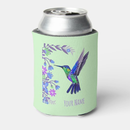 ハミングバードデザイン植物花鳥愛好家 缶クーラー (缶裏面)